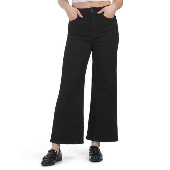 JOE'S Black Wash Wide Leg Ankle Jeans